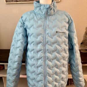 Columbia Quarterpipe Ridge Powder Blue EXS Down Puffer Jacket Men's Size XL